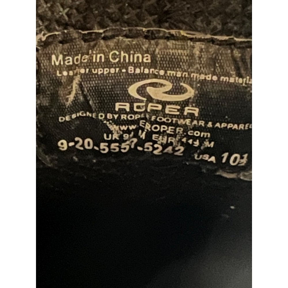 Roper Mens Brown Leather Lucas Ankle Boots US 10.5 Pull On Non Slip Comfort New - Picture 13 of 14